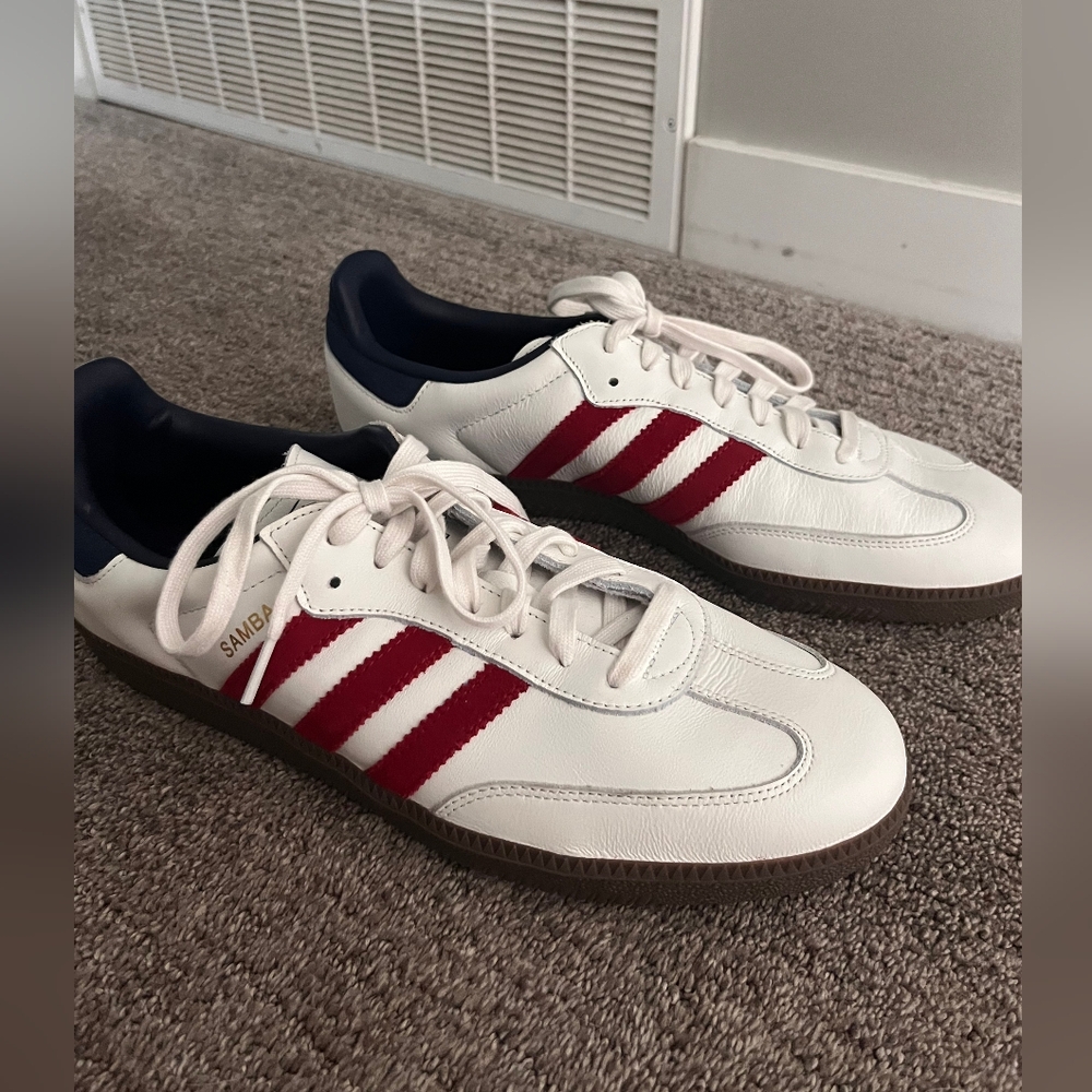 Adidas Samba White and Red Men's Shoes